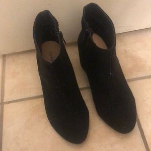 Black rhinestone booties